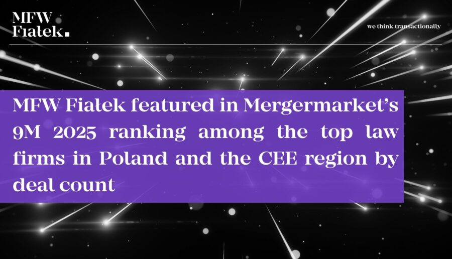 MFW Fiałek – leading M&A law firm in Poland, Mergermarket 2025 ranking